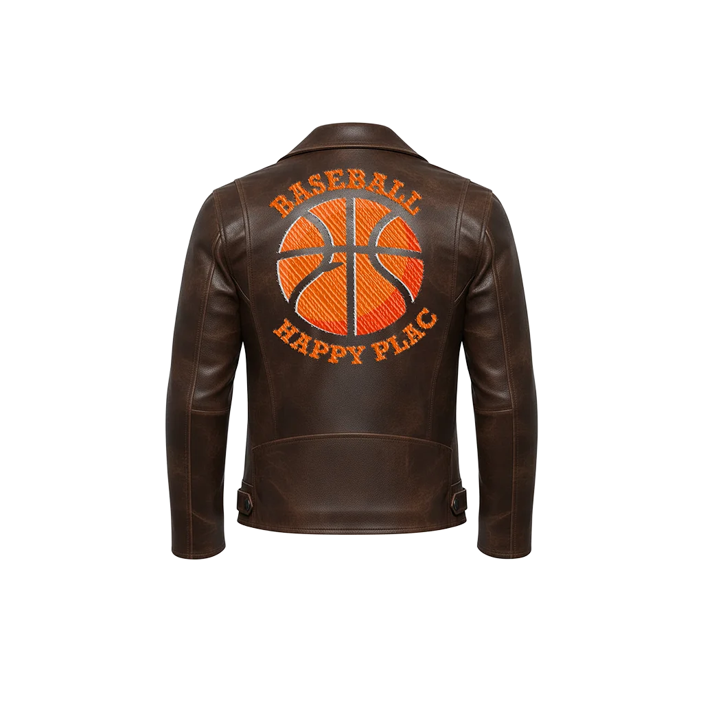 Baseball Happy Plac Ironic Basketball Leather Jacket