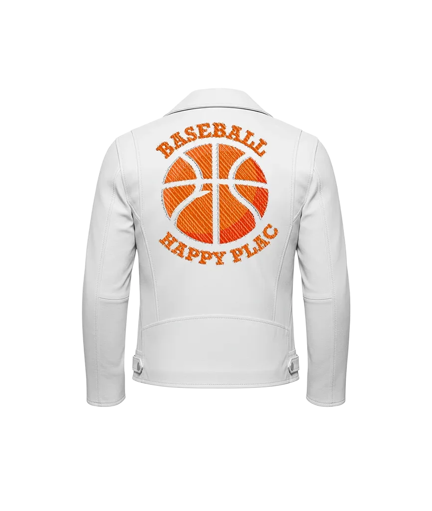 Baseball Happy Plac Ironic Basketball Leather Jacket