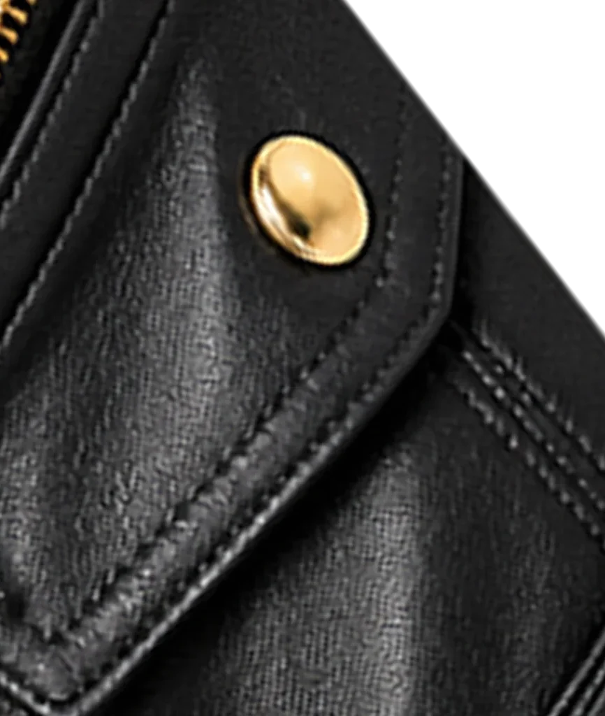 Women’s Black Quilted Sleeve Leather Moto Jacket