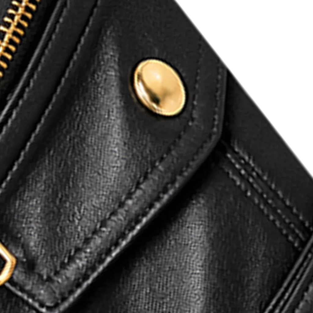 Women’s Black Quilted Sleeve Leather Moto Jacket
