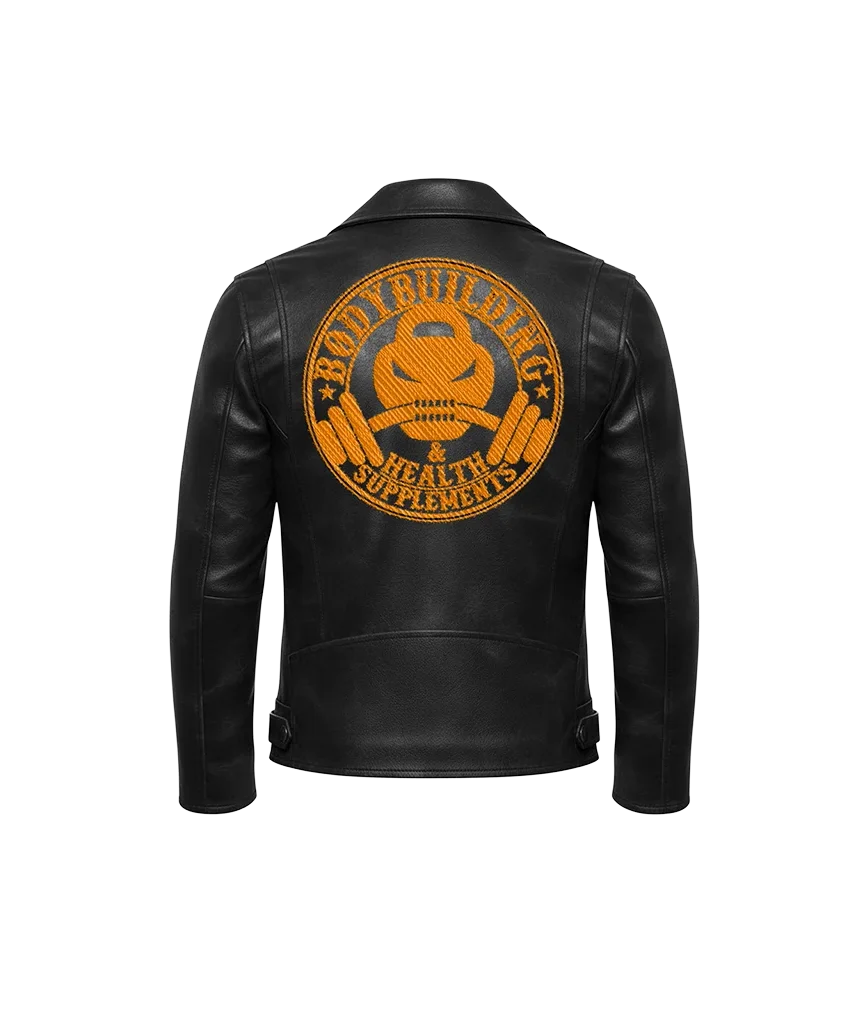 Bodybuilding & Health Supplements Kettlebell Skull Leather Jacket
