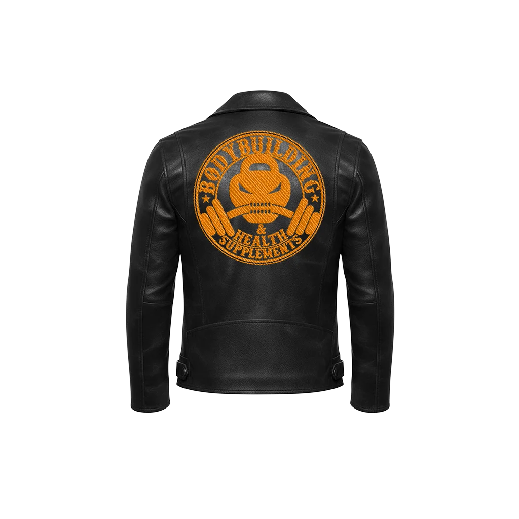 Bodybuilding & Health Supplements Kettlebell Skull Leather Jacket
