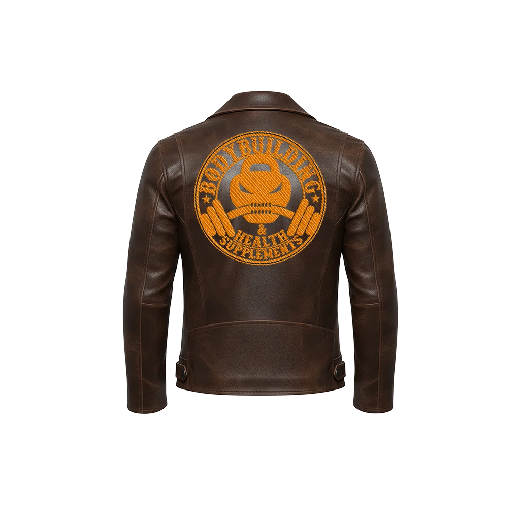 Bodybuilding & Health Supplements Kettlebell Skull Leather Jacket