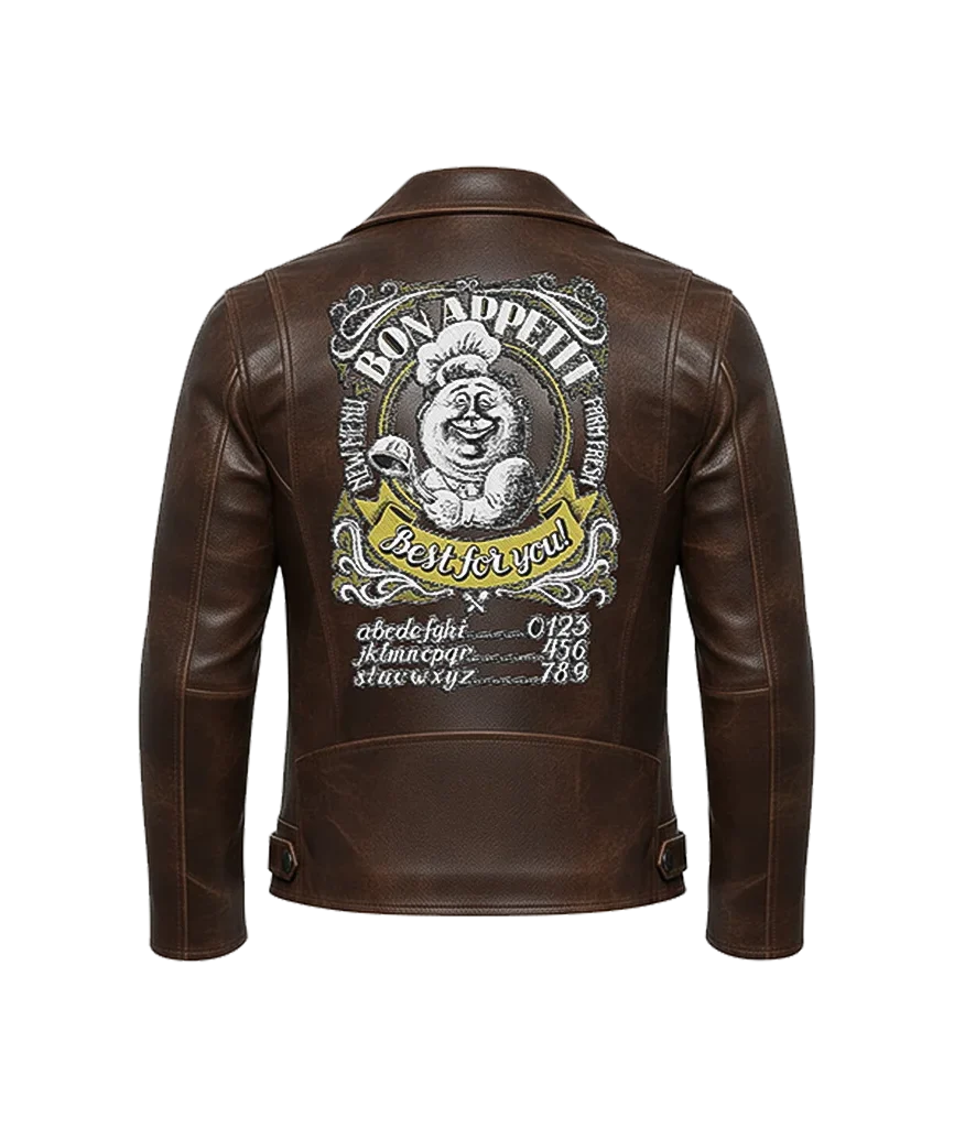 Unisex “Bon Appetit” Vintage Chef Leather Jacket