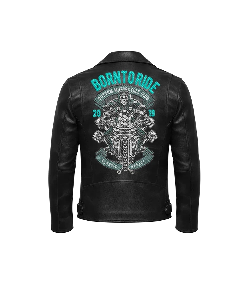 Born To Ride Custom Motorcycle Club Leather Jacket
