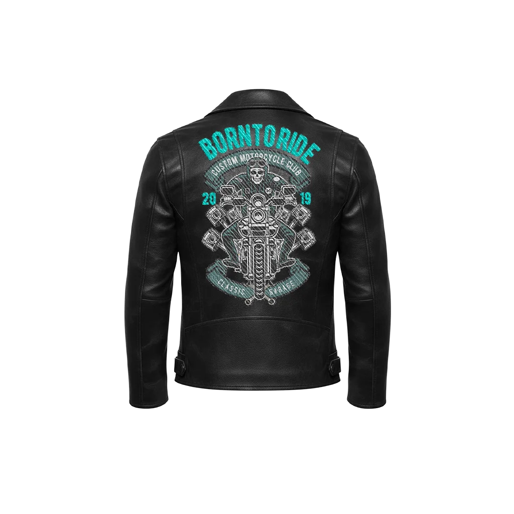 Born To Ride Custom Motorcycle Club Leather Jacket