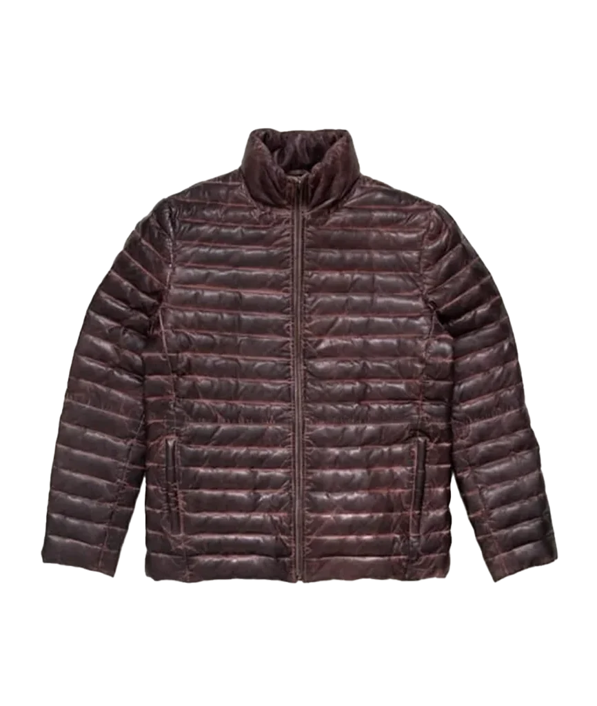 Men’s Quilted Leather Puffer Jacket