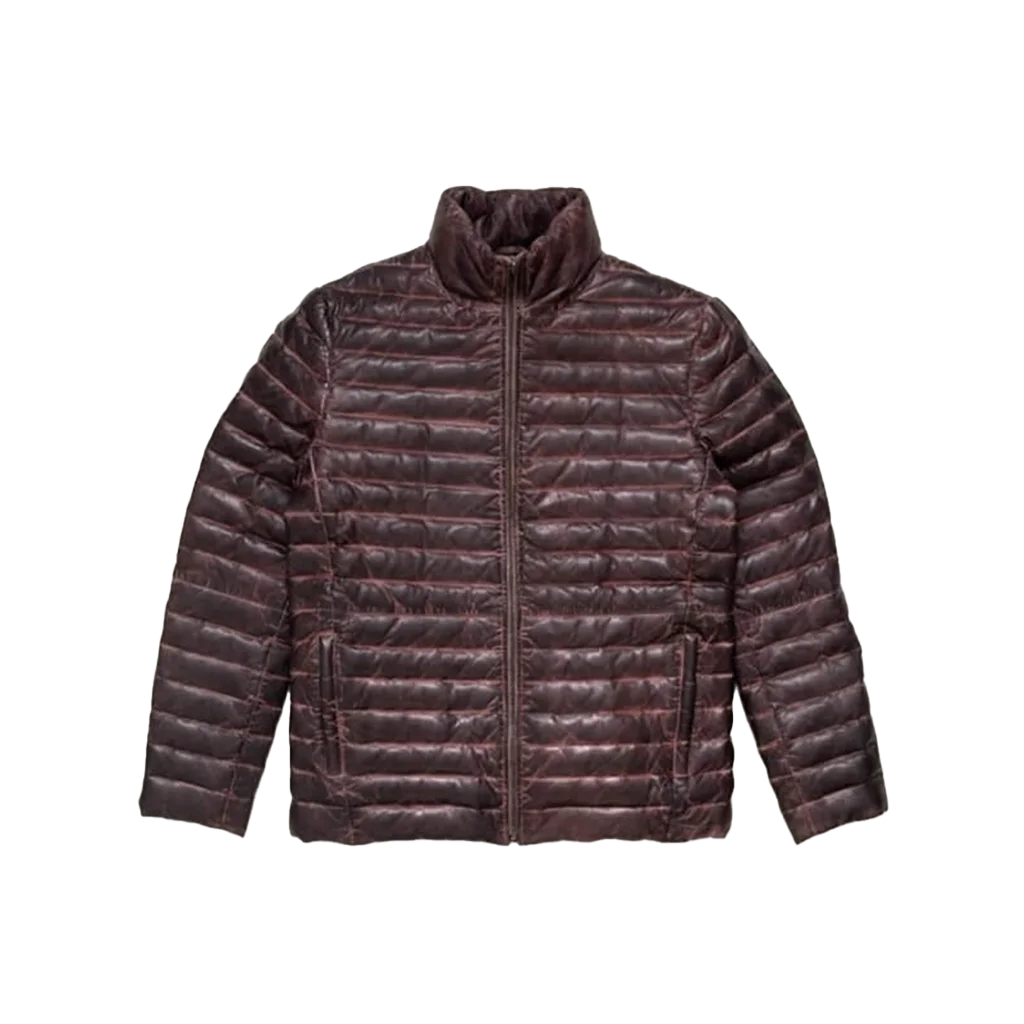 Men’s Quilted Leather Puffer Jacket
