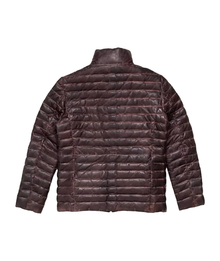 Men’s Quilted Leather Puffer Jacket