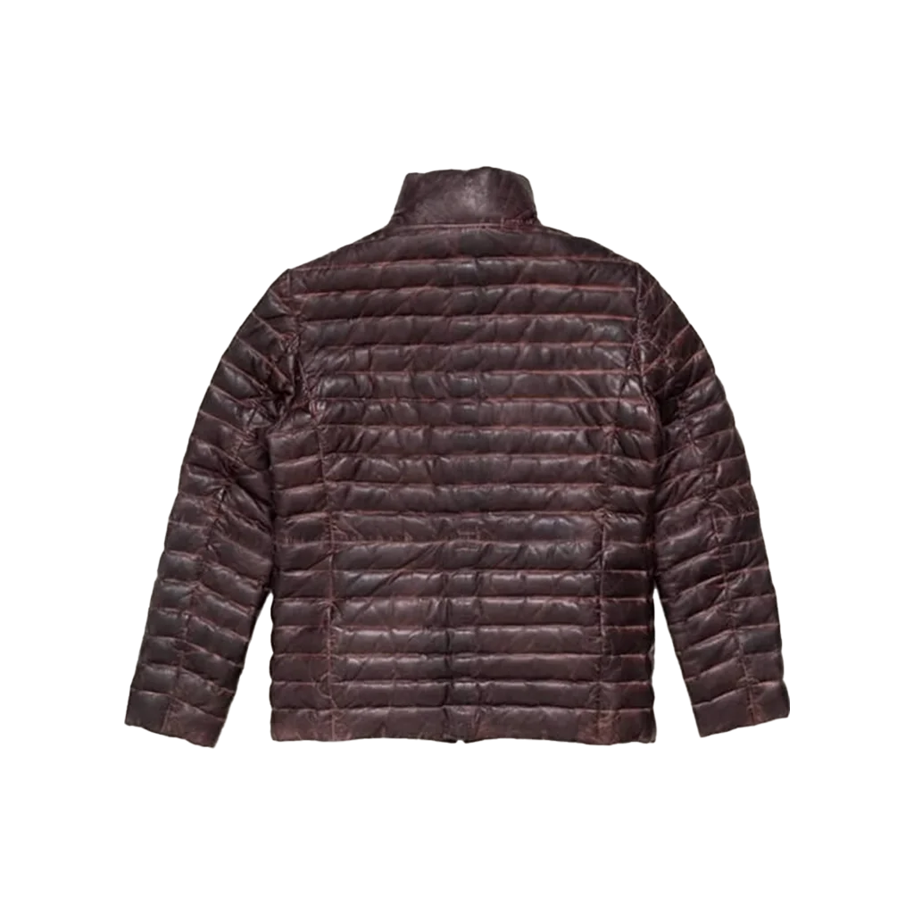 Men’s Quilted Leather Puffer Jacket