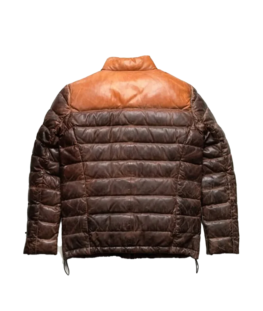 Men’s Quilted Leather Puffer Jacket