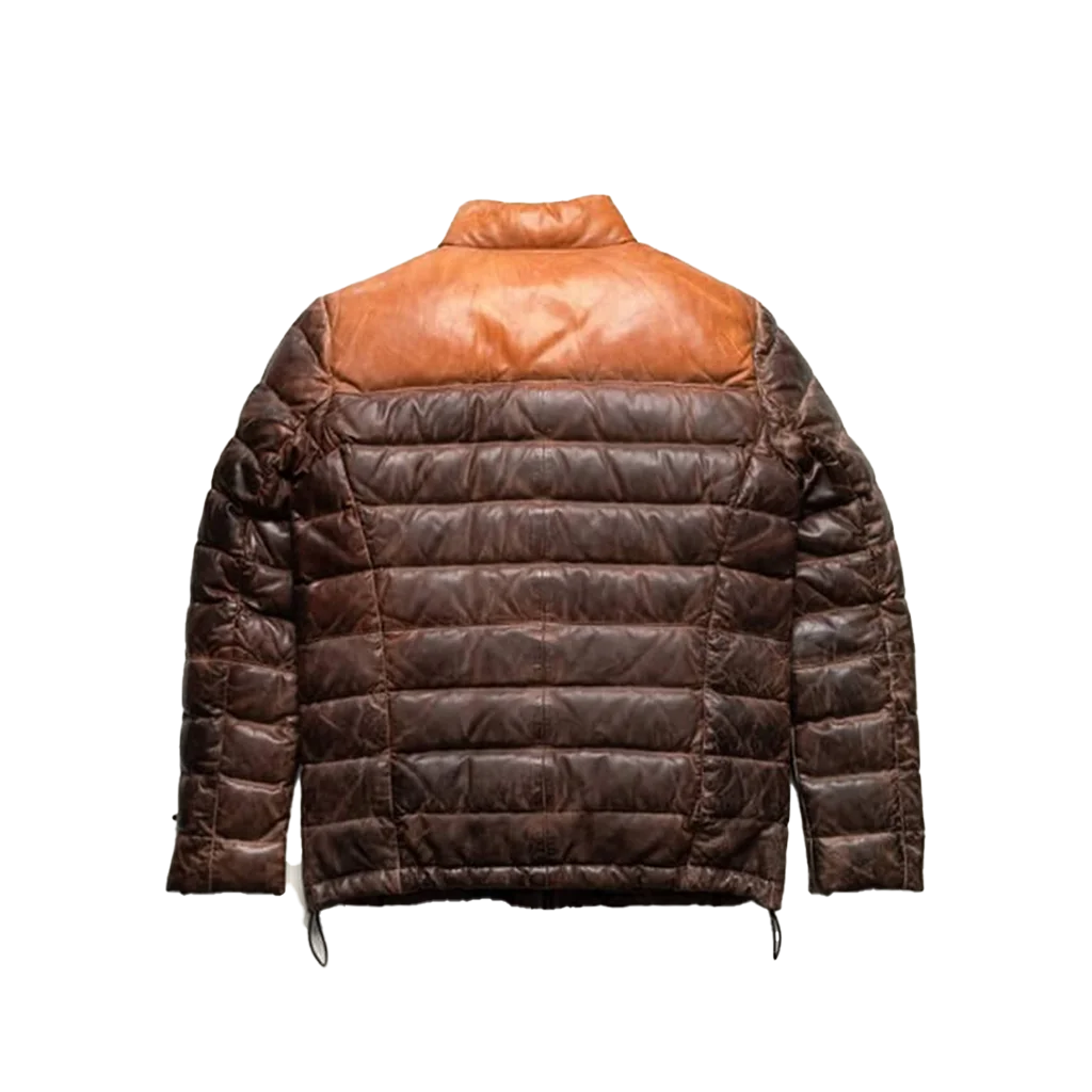 Men’s Quilted Leather Puffer Jacket