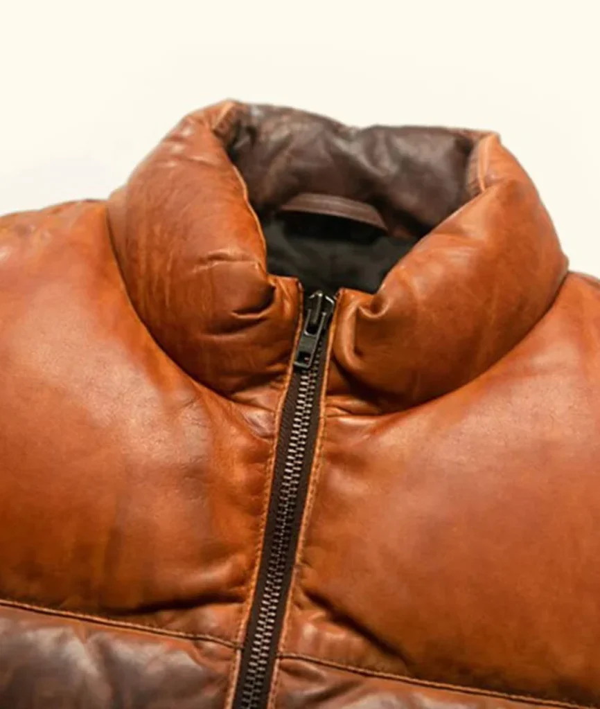 Men’s Quilted Leather Puffer Jacket