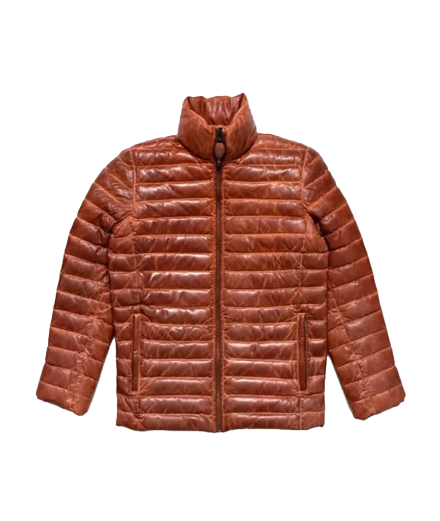 Men’s Quilted Leather Puffer Jacket