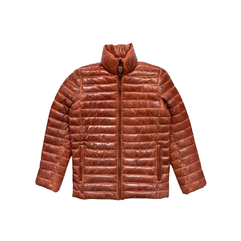 Men’s Quilted Leather Puffer Jacket