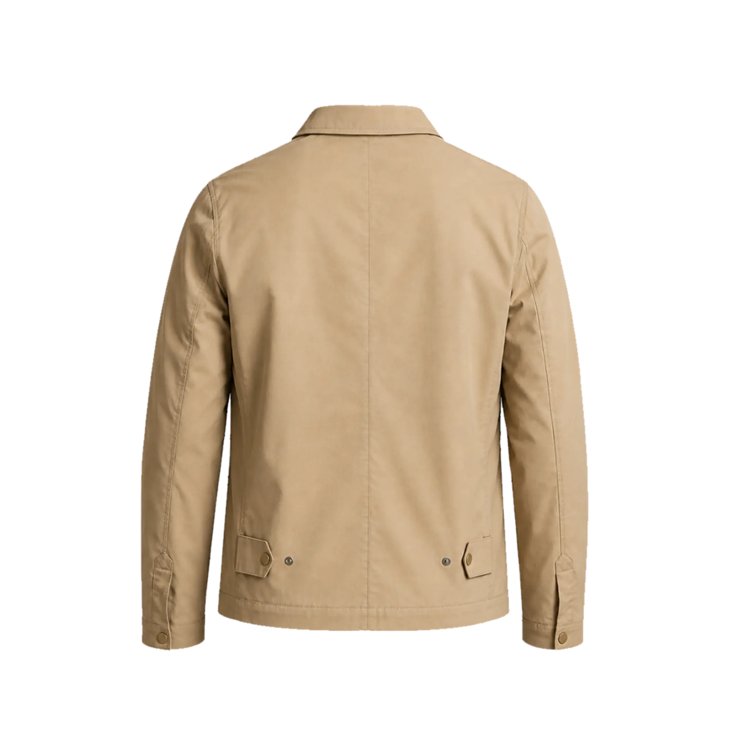 Men’s Classic Beige Cotton Harrington Zip Jacket