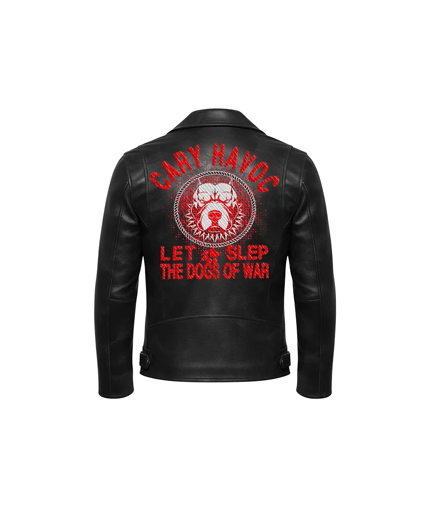 Cry Havoc Dogs of War Bulldog Leather Moto Jacket