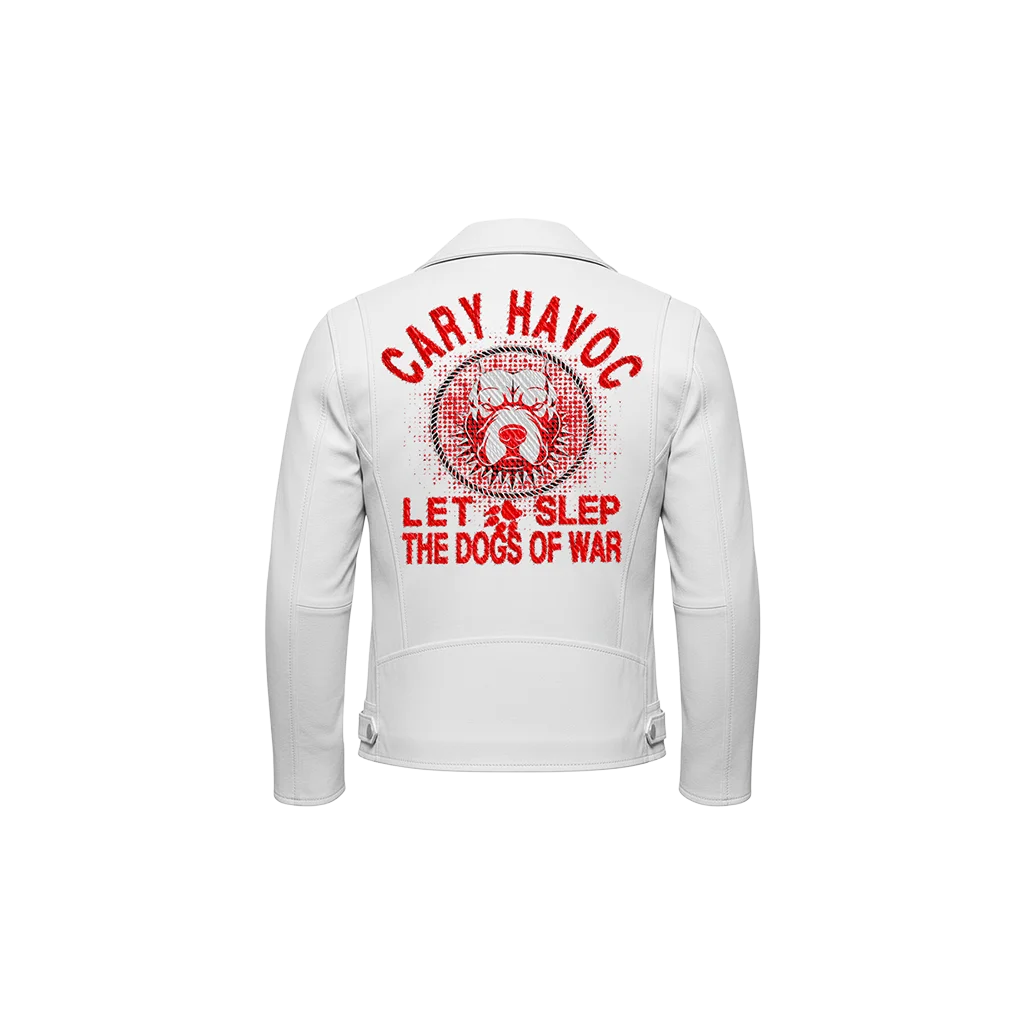 Cry Havoc Dogs of War Bulldog Leather Moto Jacket