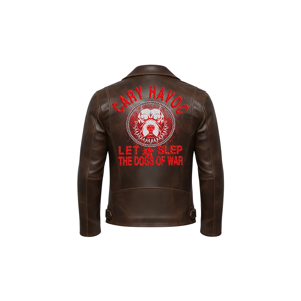 Cry Havoc Dogs of War Bulldog Leather Moto Jacket