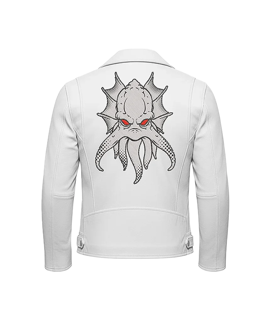 Cthulhu Kraken Embroidered Leather Jacket