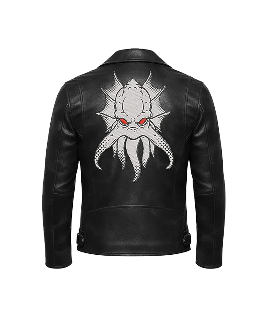 Cthulhu Kraken Embroidered Leather Jacket