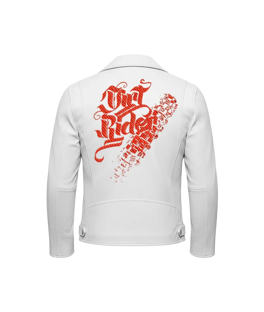 Dirt Rider Red & Tire Track Leather Jacket