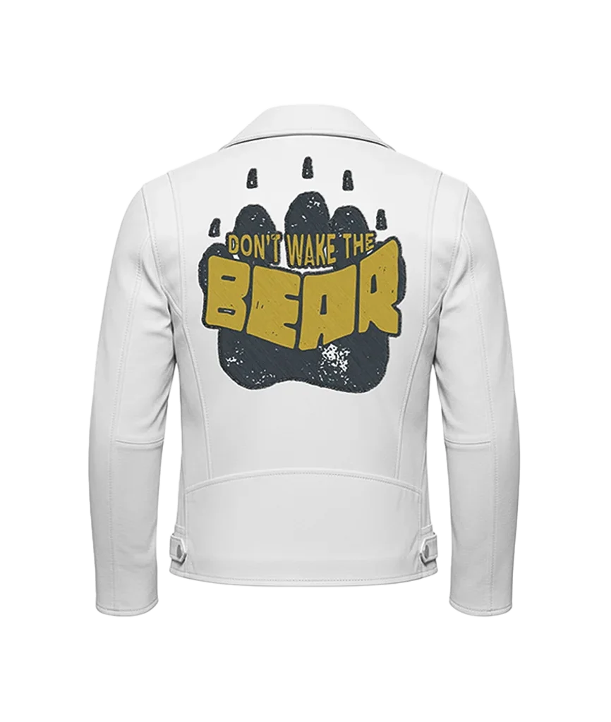 “Don’t Wake The Bear” Paw Leather Moto Jacket