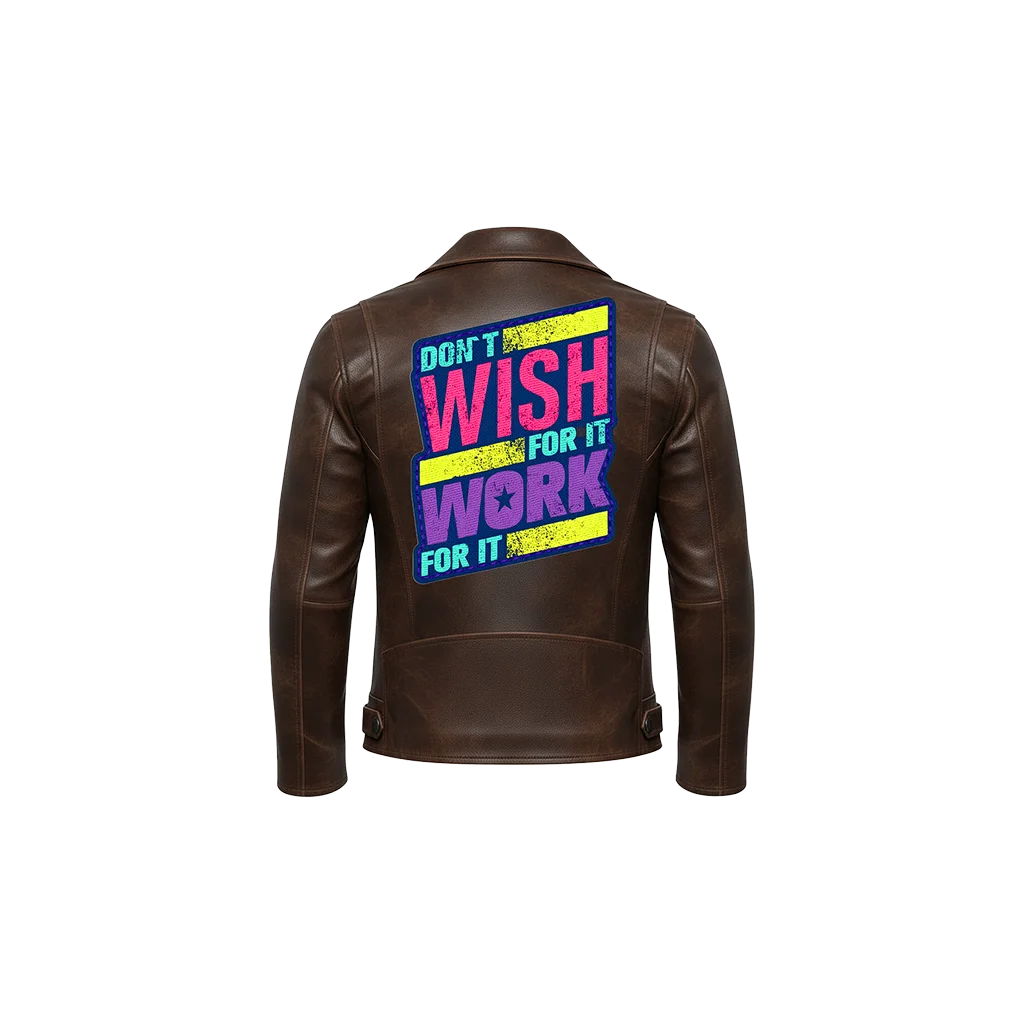 Don’t Wish For It, Work For It Neon Leather Moto Jacket
