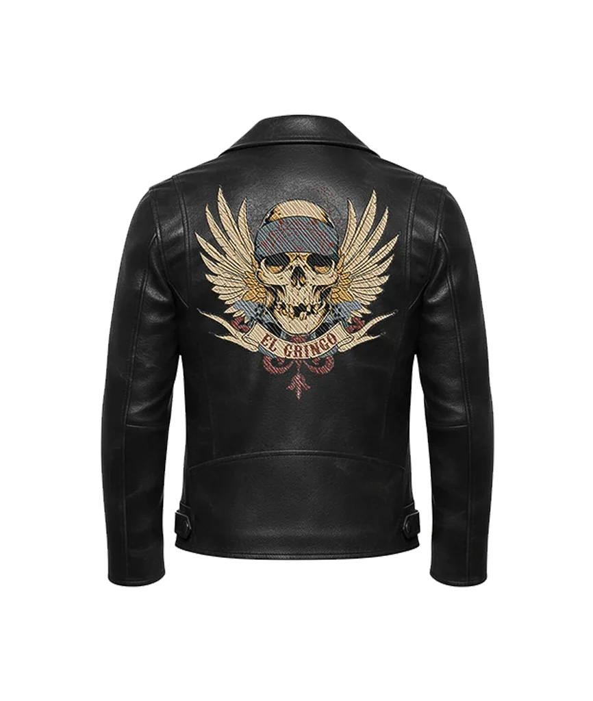 El Gringo Winged Skull Leather Moto Jacket
