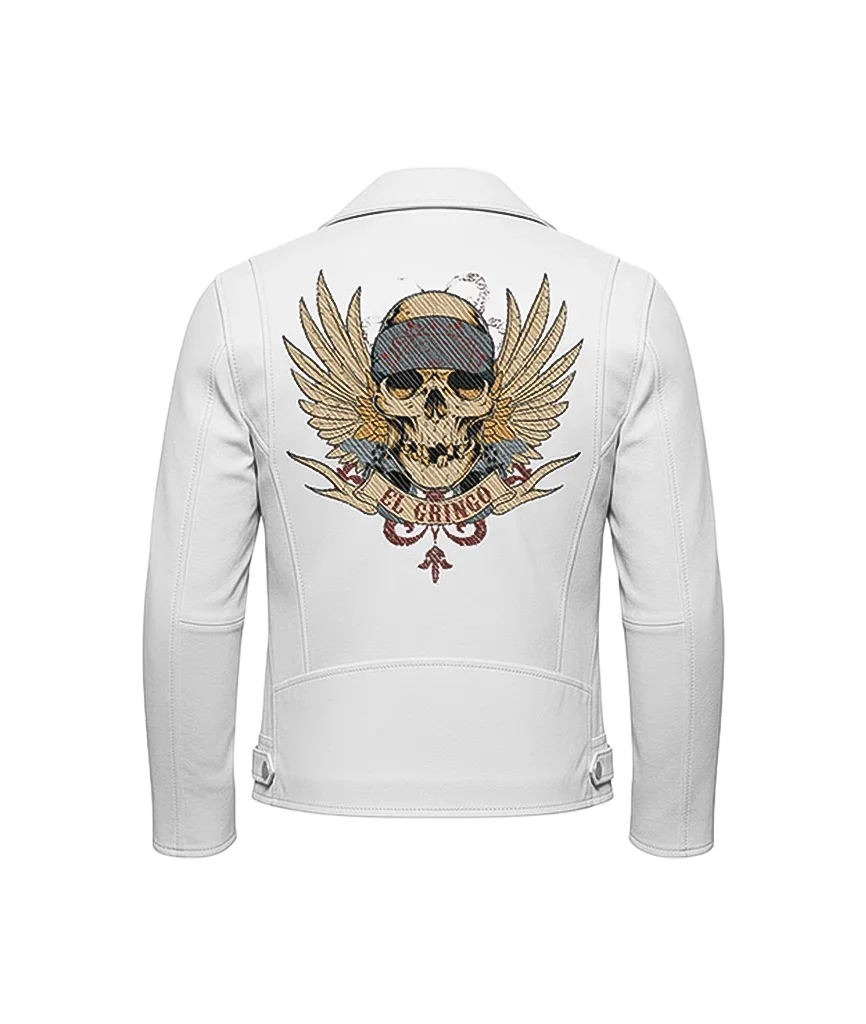 El Gringo Winged Skull Leather Moto Jacket