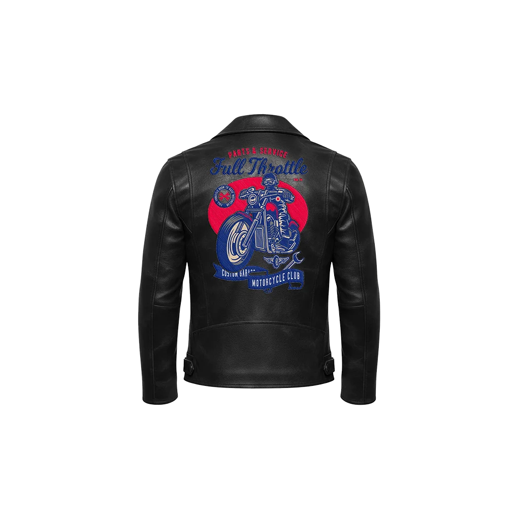 Full Throttle Motorcycle Club Leather Moto Jacket