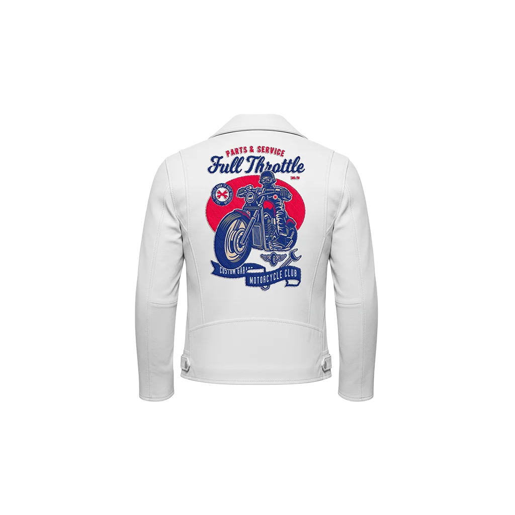 Full Throttle Motorcycle Club Leather Moto Jacket
