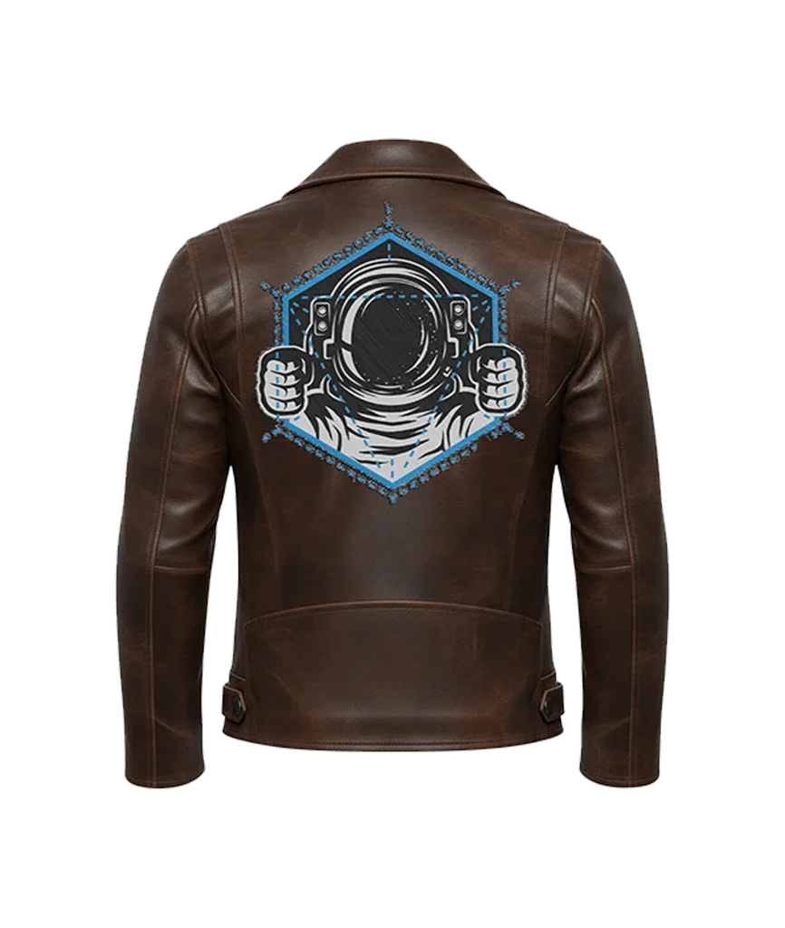 Geometric Astronaut Leather Moto Jacket