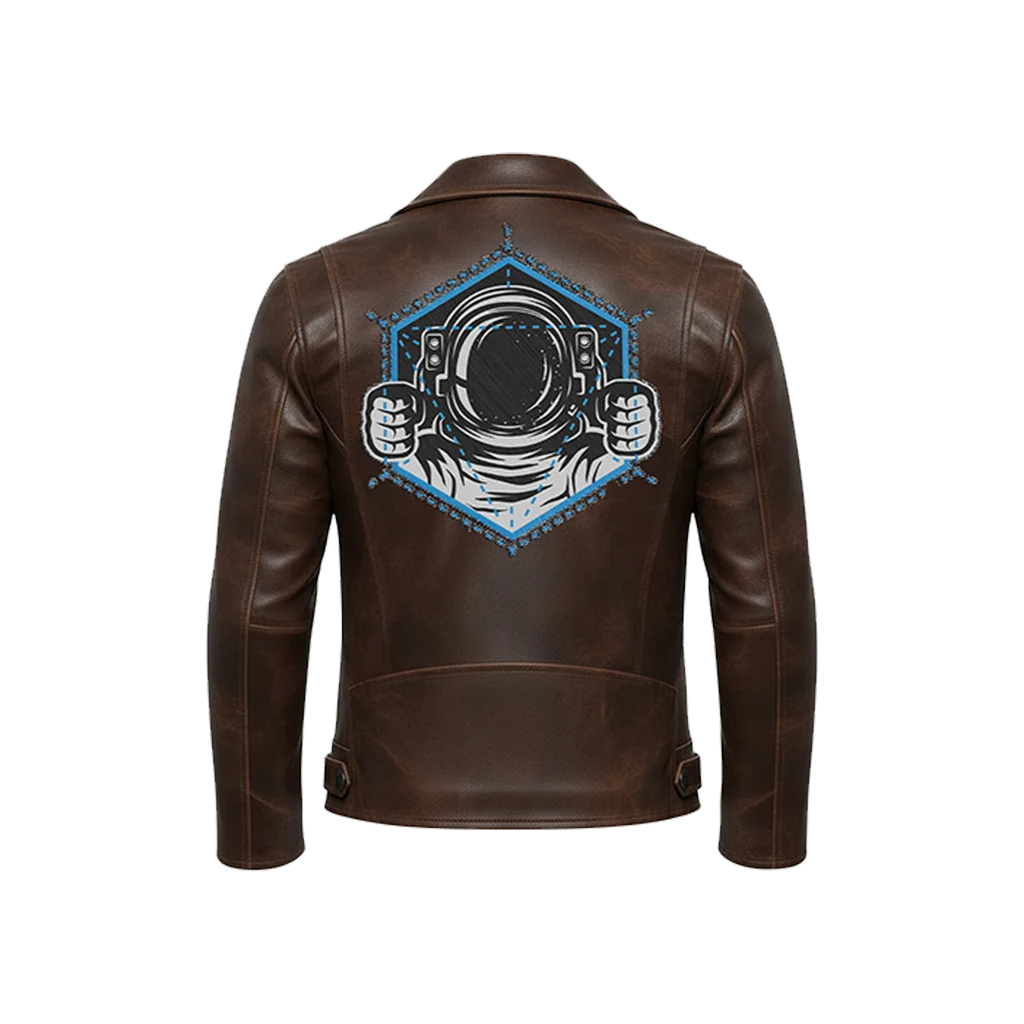 Geometric Astronaut Leather Moto Jacket