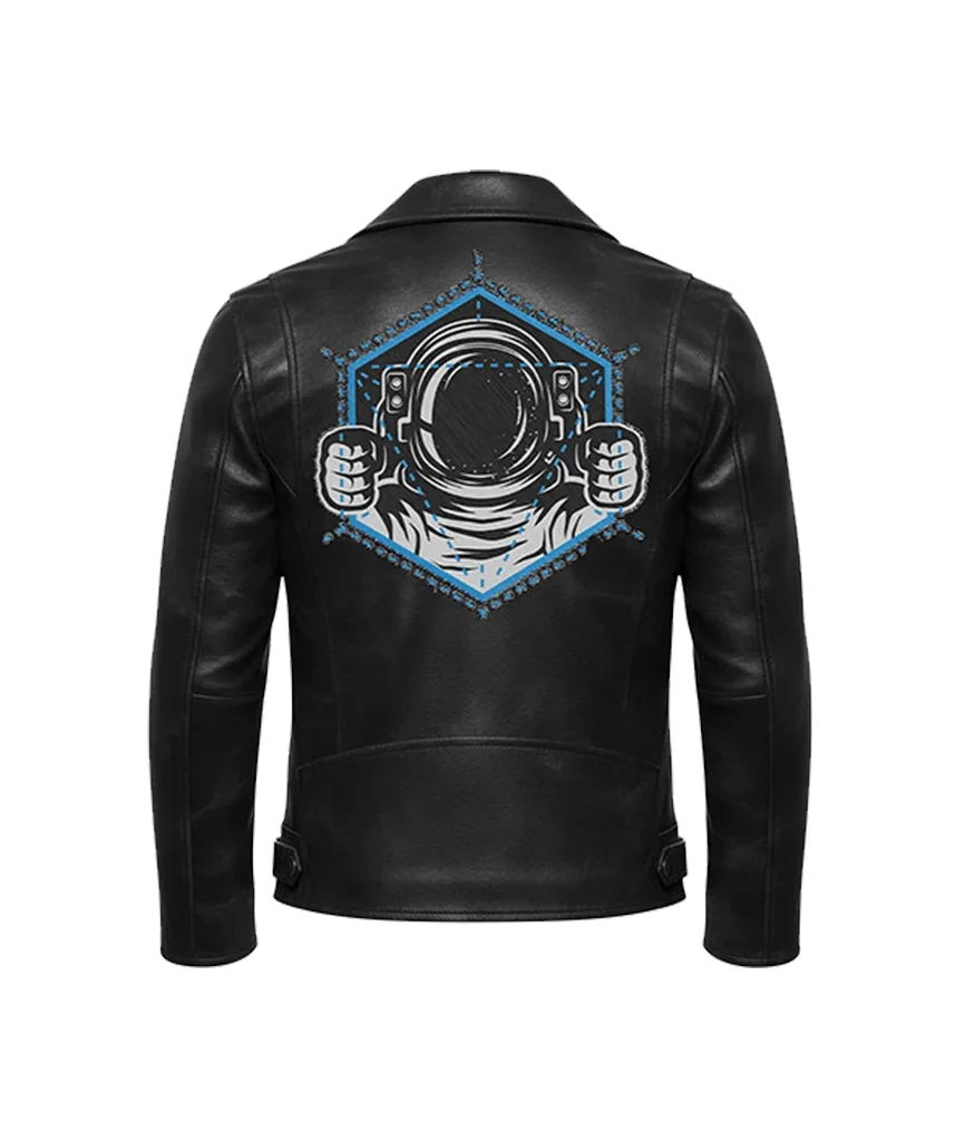 Geometric Astronaut Leather Moto Jacket