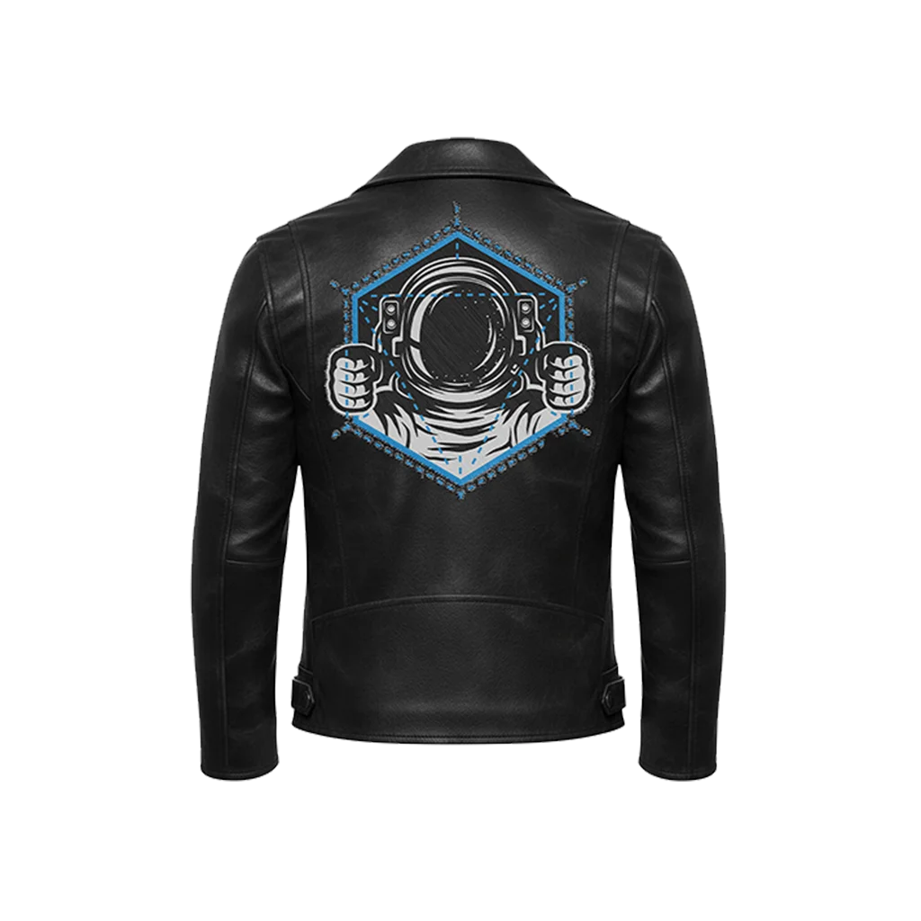Geometric Astronaut Leather Moto Jacket