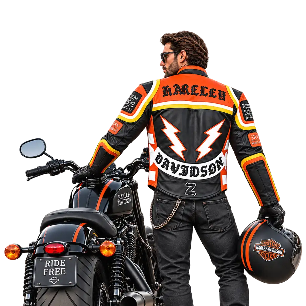Harley-Davidson Mens Marlboro Black Leather Motorcycle Jacket