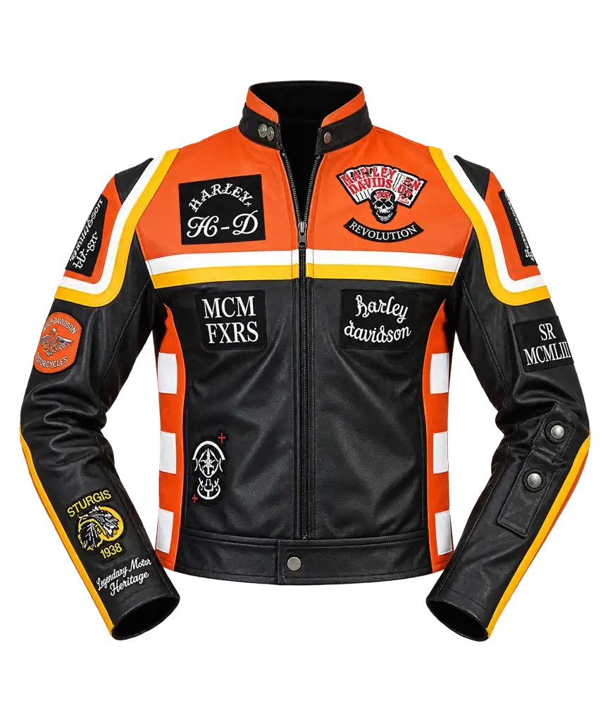 Harley-Davidson Mens Marlboro Black Leather Motorcycle Jacket