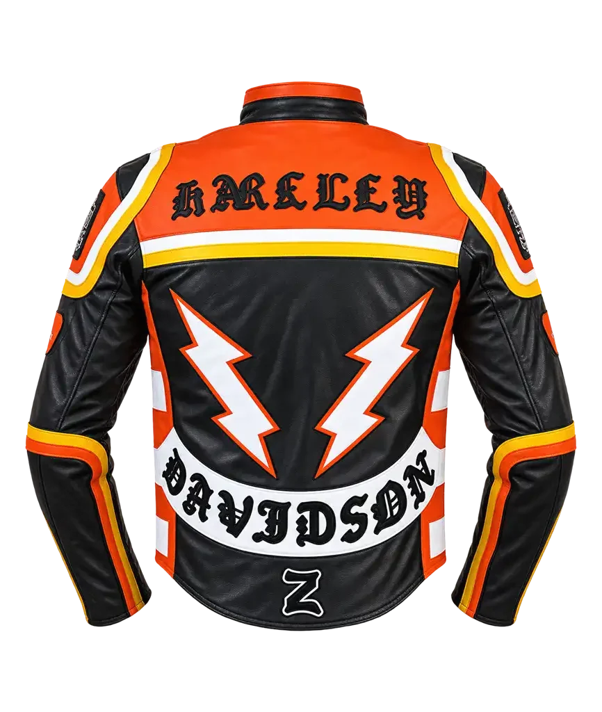Harley-Davidson Mens Marlboro Black Leather Motorcycle Jacket