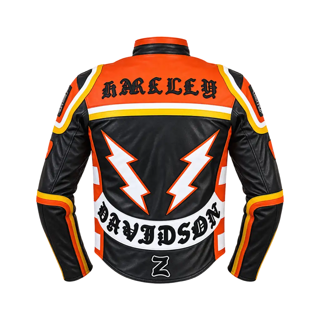 Harley-Davidson Mens Marlboro Black Leather Motorcycle Jacket