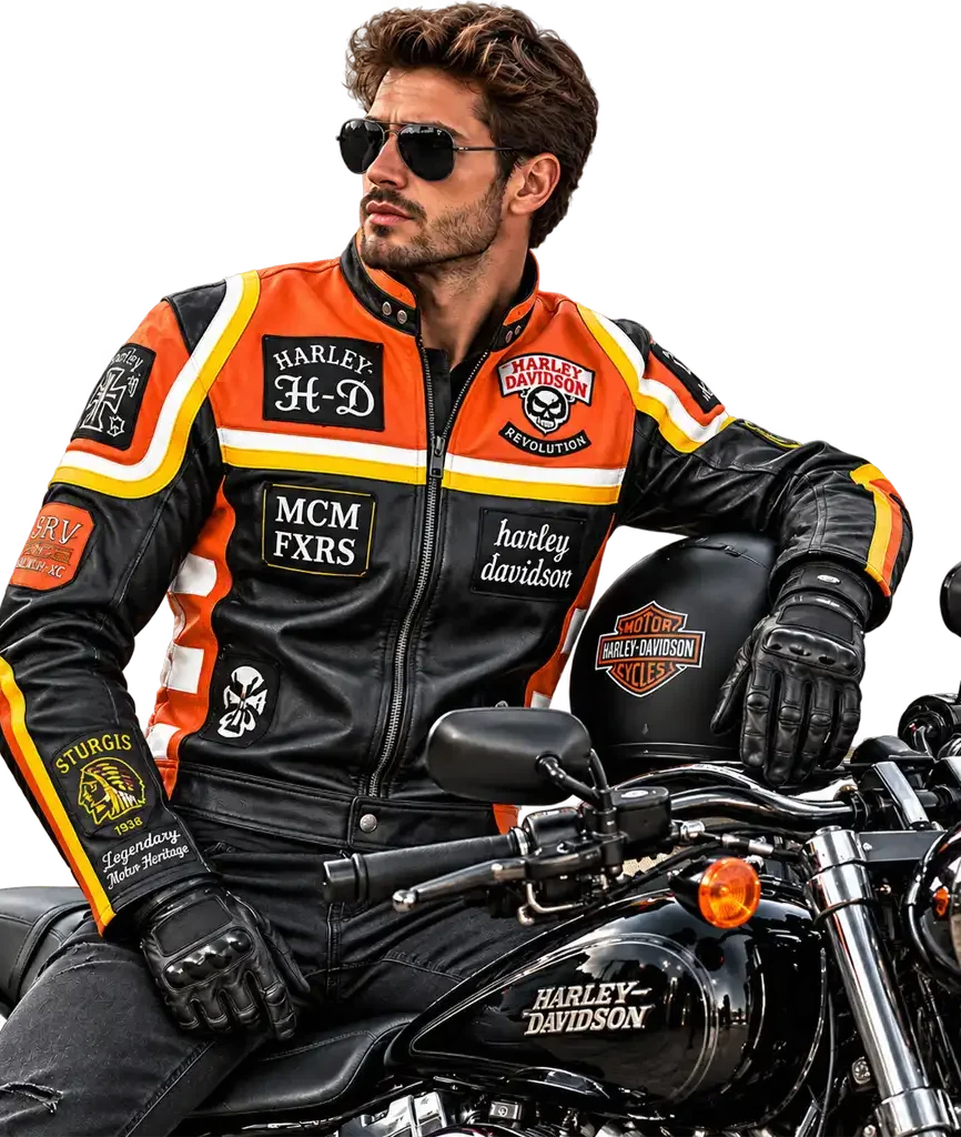 Harley-Davidson Mens Marlboro Black Leather Motorcycle Jacket