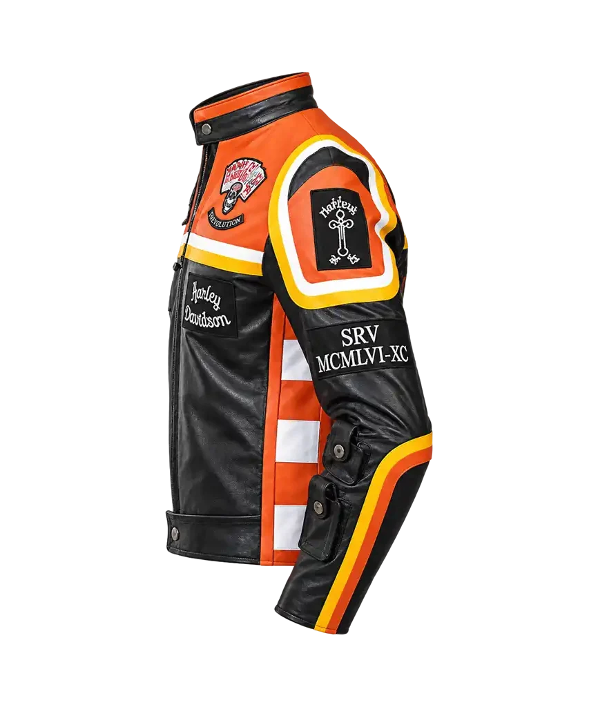 Harley-Davidson Mens Marlboro Black Leather Motorcycle Jacket