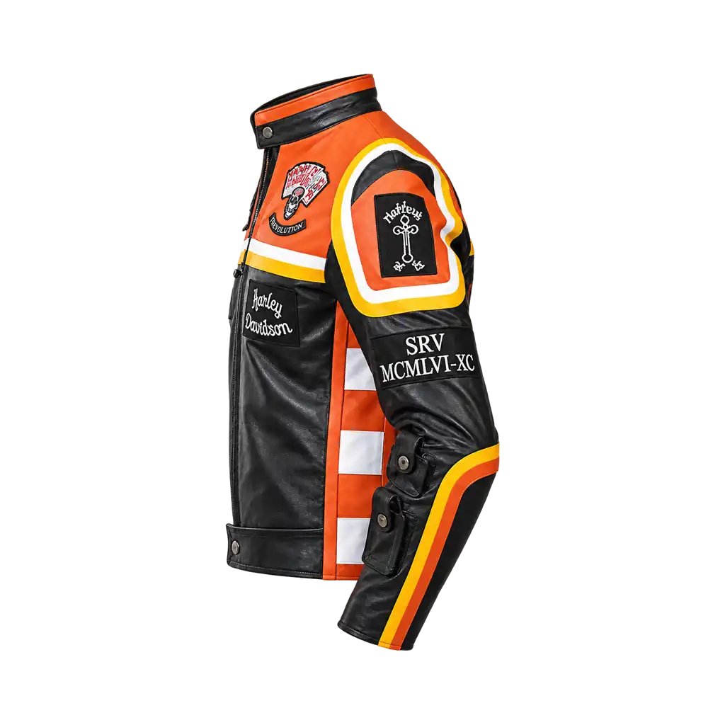 Harley-Davidson Mens Marlboro Black Leather Motorcycle Jacket