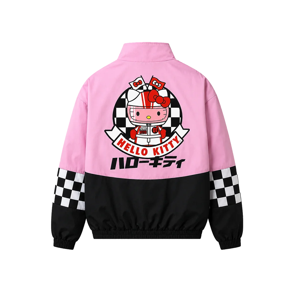Women’s Hello Kitty Pink and Black Racing Jacket