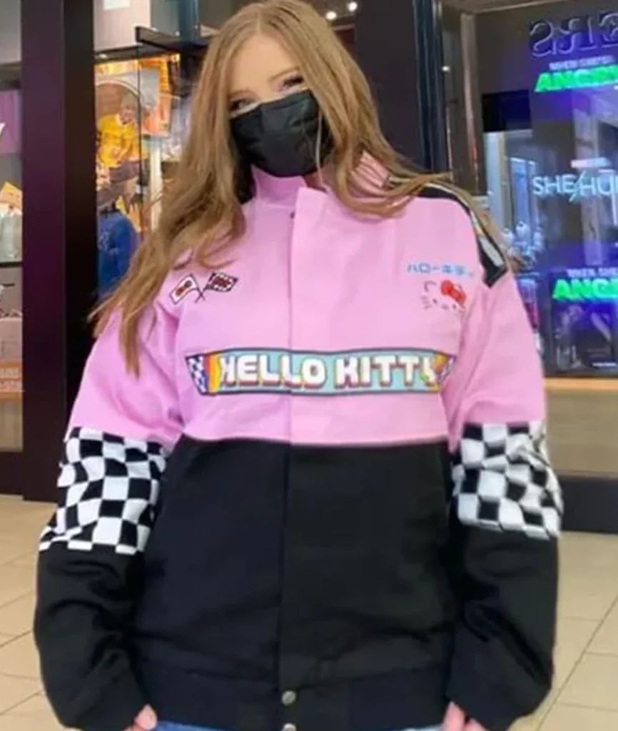 Women’s Hello Kitty Pink and Black Racing Jacket