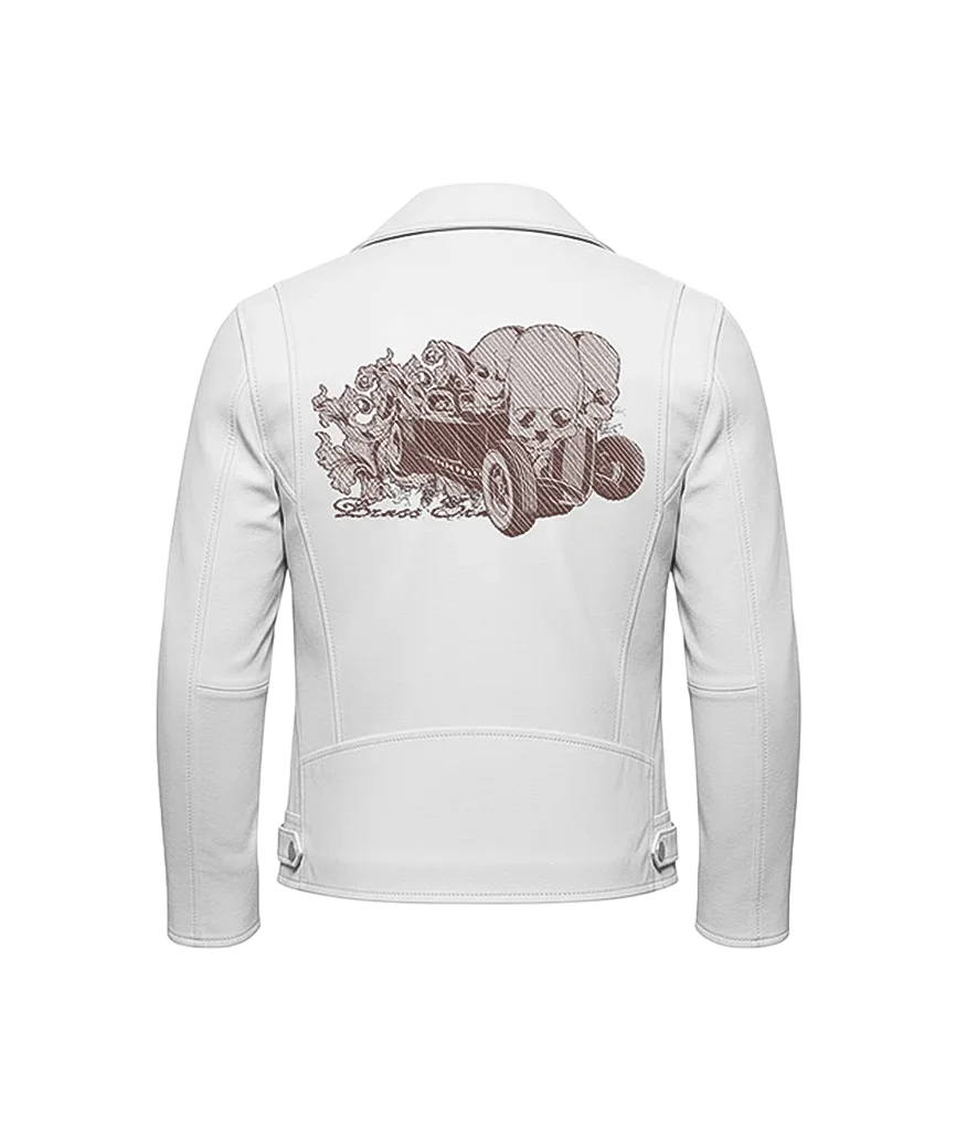 Hot Rod Skull Racer Leather Moto Jacket