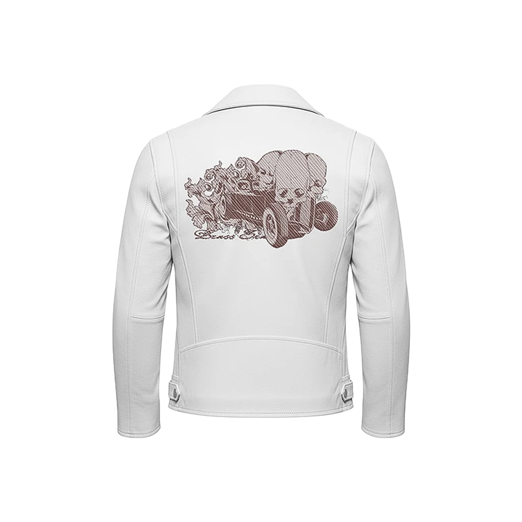 Hot Rod Skull Racer Leather Moto Jacket