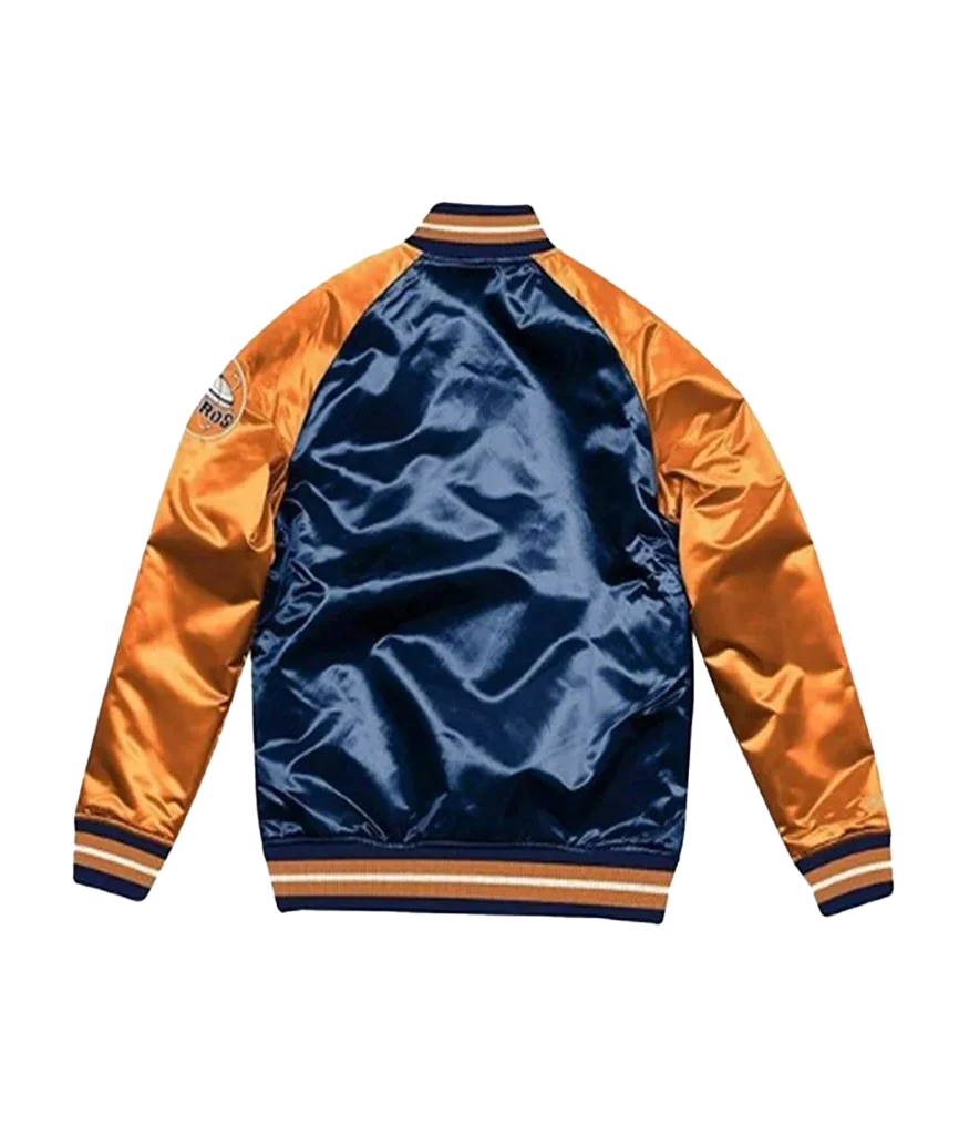 Houston Astros Navy and Orange Satin Varsity Jacket