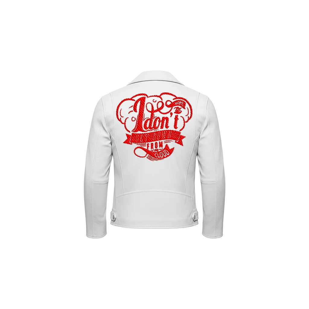 I Don’t Want To… Embroidered Leather Moto Jacket