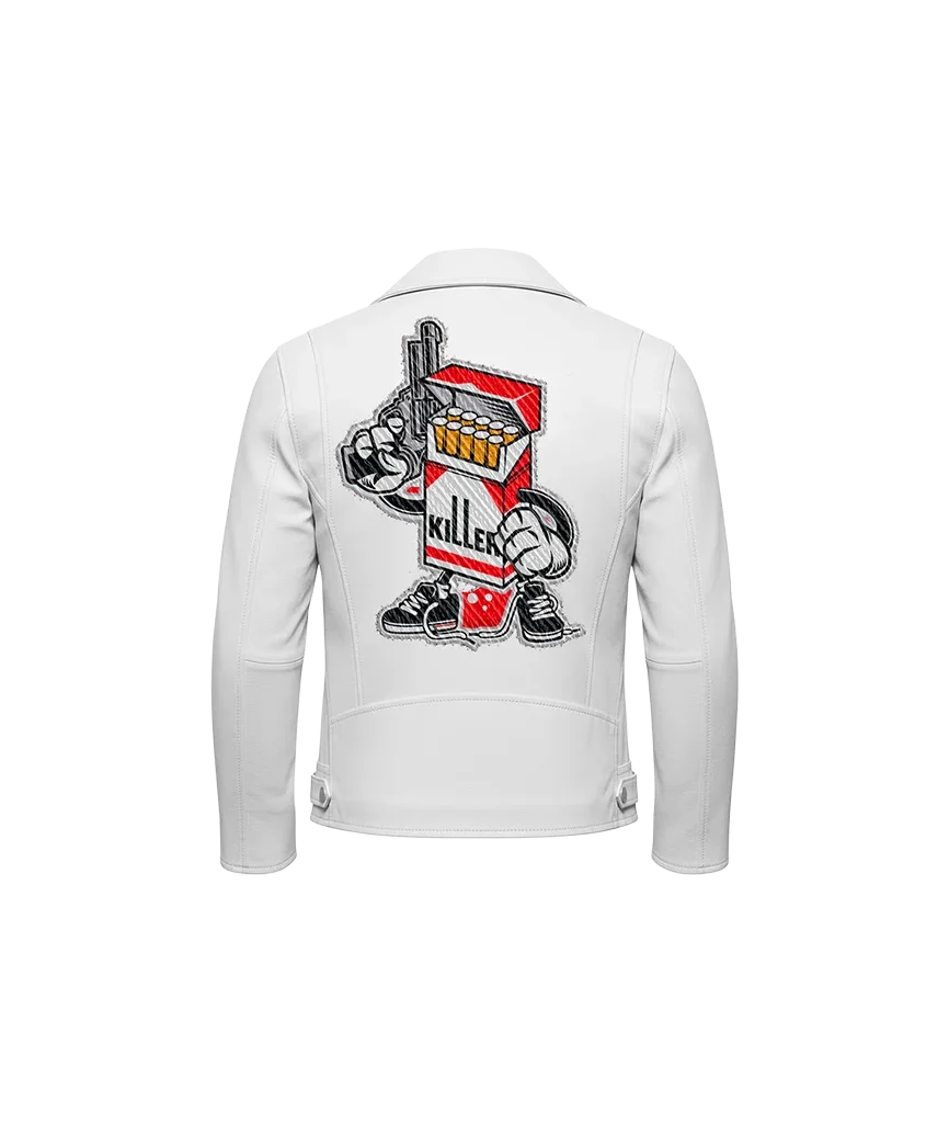 Killer Cigarette Pack Mascot Leather Jacket